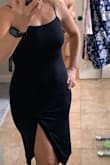 I was very nervous about wearing this dress. I'm not a thin person, but I am a fit person. It hugs from top to bottom. I wore this to a reception and apparently a show stopper! People asked who the tall smoking blonde was! For a girl with low self esteem- it felt amazing! Very comfortable dress and highly recommend! - Tia R.