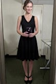 Got this for my future sister-in-law's wedding this past weekend. It was a little big, but didn't take away from the class of the dress. It was fun, flirty, sexy, and classy! I love how full the skirt is and the vneck is just deep enough for a little cleavage, but not too much. It was a little longer than the picture but in the best way! Paired it with a pointed black heel! So in love. Very Hepburny! - Sarah B.