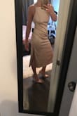 This dress is very pretty, however, runs large and has a little bit of an odd fit. I ordered the cream color in small but am returning it for an XS. I will be getting the dress hemmed to right above my knees as it's a bridesmaids dress, so hopefully that takes care of the odd fit. The length just does not look as flattering in person as it does in the pictures on Lulus. - Rebecca H.