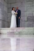 Absolutely loved this dress on me! Wore it for my wedding ceremony and it looked beautiful. Sleeves ran a lil long on me as well and dress length, with heels. Only thing I would change is material it was just weird. Not extremely uncomfortable but I got what I paid for. - Johnna C.