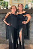 This dress not only was flattering but so comfortable. The neckline is gorgeous. The leg slit gives it just the right amount of sex appeal. People were complementing me all night long. I did have to get it shortened even with 3.5" heels. - Bridget M.