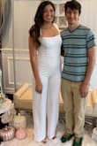 I wore this jumpsuit to my bridal shower this past weekend. I got soo many compliments on it. It fits great and is so comfortable. The fabric is stretchy and thick and hugs in all the right places. I was worried about the length because I am tall however the length was perfect, even while wearing low heels! I highly recommend this jumpsuit especially in white if you are a bride-to-be! :) - Alexandra S.