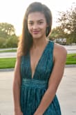 I love this dress! It was true to fit and made well. I love the color, the low neckline and the crisscross back. I felt beautiful wearing it and would highly recommend it. - Angie B.