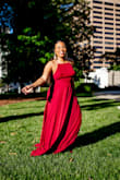 I can't begin to express how satisfied I am with this dress! I purchased it for a photo shoot for my birthday (and ended up being a surprise party as well!) and I felt so beautiful and comfortable! This dress fit well, although it was a little long, but I'm short so it didn't bother me with heels on. I really wanted a long & flowy dress and it was PERFECTION! I was comfortable and it fit nicely without a bra. Can be worn with heels or flats (altered if you're short) and it moves well. The material is light and would feel great in any weather - I wore it in May out side for the photos but transitioned to an indoor party. I can't wait to find a reason to wear this dress again! - Rae H.