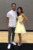 Super cute heels with a super cute date. Wore then all night until the dance! After about 5-6 hours my feet did start to hurt but that's with any heels I wear. I do normally wear a 6 in shoes and know to go a half size smaller and a 5.5 fit perfect! - Dallas B.