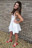 I bought this dress for my daughter for her homecoming dance. Very soft material, this dress is a must have! She looked amazing and loved everything about this dress. - Brenda H.
