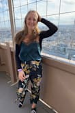 I have this top in four colors now and its is my go-to shirt whatsoever. The teal green color fits perfectly with the Maui Moments Black Floral Print Satin Wide-Leg Pants I got from Lulus as well. - Laura B.