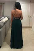 Absolutely love this dress. It's very classy and perfect for a formal event. I bought it to wear for my company's convention. I love the length and the quality of the material. No need to wear a bra and or pasties as the material is thick and covers the bust area perfectly. The green is a bit darker than pictured on the model, but overall i'm extremely satisfied. All my friends loved it! You can definitely get tons of uses out of this dress. - Patrisha O.