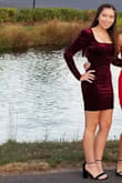 I wore this dress for a homecoming dinner, and it fit well although it was loose on my shoulders bc of the square neck and I kept having to pull it up and pull the shoulder part over so my bra strap wouldn't show. Besides that it was a very pretty color and a nice length, got many compliments. - Tonya N.
