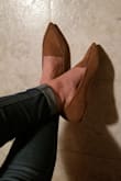 Normally a 9.5 shoe, bought a 10. These are definitely long but a 9 would have been too cramped in the toe. Only worn once so far, but comfortable. - Stacey B.