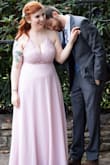 I wanted to get a lavender dress for my wedding dress and didn't want to dress up too much as my wedding was casual and outdoors. This dress was perfect! After reading other reviews, I went for a medium instead of a large (which is what I usually wear). It was the right choice! This dress was supportive even with my cup size, though I did go for a little extra support with tailoring some cups in. It's a beautiful color and everyone loved it. The one thing I'll say is that the bottom is very sheer and it's hard to hide any panty lines. I was going to wear spanx but had to forgo at the last minute because you could clearly see their outline. All things considered, this was the perfect dress for me! - Kelly W.
