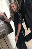 I am obsessed with this dress! I wore it to a Fall wedding and received compliment after compliment the whole night. It fit me perfectly, I am usually between an XS/S and I selected the smaller size. I'll also say this dress was so fun to accessorize, with several options depending on style! - Katie B.