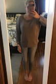 I loved this sweater online. It in person it's just not for me. A strange combination of being too big but then tapering I'm at the bottom just every so slightly, the body was wide and short, just an awkward length on me (and I have a short waist!). Made me look very frumpy. The sleeves were also too wide and short. - Jessica A.