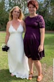 This dress was absolutely perfect for my beach wedding. The top was a little more loose than I expected, but worked just fine. The bottom moved like a dream as I walked down the pier and onto the beach. I would definitely recommend for an easy wedding look. Loved it! Lots of compliments. - Tammy M.