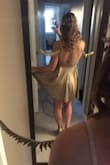 This dress was perfect for my golden snitch Halloween costume. It's quite low cut in the front, as well as the back, so you can't wear a bra. Overall it's really cute, and the pockets are great! - Courtney B.