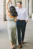 I ordered this dress for my engagement pictures, mostly based off of the other positive reviews this dress got. 0 regrets- the dress was perfect! It was very light weight, but not totally see through (which was great since it was super hot out). It is pretty clingy though, so you can see everything. I'm 5'4" and wore short heels and it was just about perfect in length. I also have a fairly small bust, but it looked fine and would be fine for someone with a bigger chest! It wrinkles pretty easily though and isn't really iron- friendly (just something to keep in mind). I tried to choose pictures that showed the fit and fabric best- I will absolutely be wearing this dress the next chance I get! - Sam B.