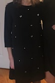 Bought this dress for a fundraising gala (got compliments throughout the night) and will continue to wear it through the holidays and New Years!
I loved the fit because it looked formal enough but I never had to feel uncomfortable with tightness on my belly.
Definitely needs a steam after opening the packaging so don't be alarmed.
Totally recommend! - Caitlin S.