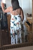 I liked the print and flow of the dress; however, there is a ruffle across the front hip area that is odd. I was debating whether or not to keep the dress, but I decided to return it. - Jackie C.