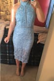 I got SO many compliments from the women at my bridal shower. This dress screams elegance and is so pretty! It fits perfect and was a good length. I ended up dying it a french blue so I can wear it again! - Amy M.