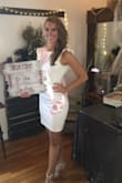 I wore this dress to my bridal shower and loved it! I loved the high neck in the front and the V back with the ruffles! It was so flattering too! - Sarah K.