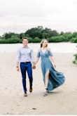 Ordered this dress as an outfit change for my engagement shoot and ended up loving it more than the second one! It's long enough for us tall ladies to wear heels whooooo! High slit so beware in the wind lol - Sarah M.
