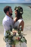 I wore this for my boho Elopement beach wedding and it was absolutely perfect. I received tons of compliments on it, too. I was nervous about getting a small or a medium size since I'm on the border of the size chart but the small was perfect. It was a little tight around the rib cage (Especially when the beer and Champagne started flowing) but wasn't uncomfortable. As others have stated, it's a little long barefoot or with flats but I didn't get it hemmed since it's a flowly dress and worked well with the boho theme. I will say this dress wasn't my first choice b/c it seemed a little blah but it's much more spectacular and romantic looking in person. - Robin H.