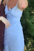 I absolutely love this dress. It fits perfectly and no bra is required. The fabric is thick enough, although it does wrinkle easily. I wear this dress frequently and get so many compliments every time. And did I mention there are pockets!? - Kelsey B.