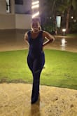 Loved this outfit! It was a hit. Wore it for my rehearsal dinner. Such a nice blue with the right amount of sparkle. Only thing was it was very long since I'm short, but with heels it was the right length! - Ellen O.