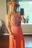 Loved this dress so much..it arrived and was extremely long on me... I would have ordered a small if I knew.. I decided to wash it and put in the dryer and it shrunk to the perfect fit for me! Love it so much!!!!!! So much!!!! - Jamie M.