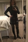 Love this skirt. It's very well made and warm but no stretch to it, so it will not give. I still love it and I'm planning on losing a few more pounds anyways so, I decided to keep it although is a bit tight. - Isis M.