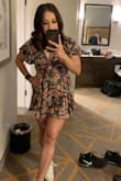 LOVED this romper I original ordered this style and the red & white but I was on a budget at the time and returned the red one (even though it was SO CUTE ALSO) super fettering on me I got loads of compliments I wore it to a concert at red rocks amphitheater in Colorado on my vacation. I did wear sticky tape instead of a bra because any bra I tried this with showed just keep that in mind! - Meliza M.