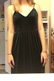 This dress is great material and color! The slit is not noticeable at all because the bottom might be a little big on me. I ordered a small - Jessika S.