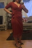 This dress is amazing!! I love it!! It looks so classy and sexy!! You can dress it up or down and the material is so soft!!! Such a comfy dress!! - Nicole S.