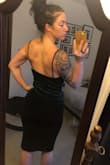 Another Lulus win. This dress is lightweight and very comfortable. I'm somewhat in-between sizes right now, but after reading the reviews I went with a medium. It was the right choice because this dress is very form fitting. But again, not too tight or uncomfortable at all. The straps are a bit loose, but not enough for me to have them altered. When I bend over the girls are popping out, so garment tape is a must for this dress, and might be tough for someone with a large bust. It's a super sexy dress, and I cannot wait to wear it to a holiday party in December - Katie T.