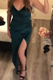 Absolutely love this dress, I'm always a medium in Lulus but it was definitely way too loose. The small fit great. Received so many compliments on the dress, the slit is high but I think it looked great. Definitely recommend! - Anne S.