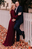I loved this dress!! I had to google how to use a wrap dress but it was pretty simple. The shade of burgundy was perfect for our fall photo shoot. - Valerie S.