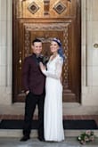 I bought this as my wedding dress. I received so many compliments. I had to get the dress hemmed, as it was way too long for me! I also had to get the sleeves and bust taken in. But, my seamstress was wonderful and the dress fit beautifully after the alterations. - Nicole C.