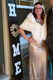 I bought this for a roaring 20s gala at school and its perfect. I love the fit and with heels its doable in length. The sequins didn't fall off or scratch me. Comfortable and compliments - Erica K.
