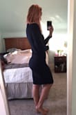 I'm returning this dress ONLY because it was 1 of 3 options and I made myself only keep 1! The material feels like a sweater and does a pretty good job of smoothing cellulite. This dress actually feels pretty warm because of the thicker fabric. I have a small waist and big booty and this hugs the curves so well. I'm 5'9", 150 lbs and the medium fit perfectly. - Abigail B.