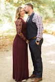 I wore this dress for my engagement photos and I loved the way it looked! I'm curved and often an in between size and it can be challenging to find the right fit. By the sizing chart I should wear large but it was too big and I exchanged for a M. The M fit perfect!!! - Kat R.
