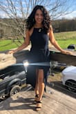 I wore this dress to one of my best friend's wedding and got soo many compliments! It's comfortable and fit my curves very nicely. The slip in the bottom is a bit short so thank goodness for the long part because while I was dancing my booty was definitely falling out! not a deal breaker though, it's a very nice dress! - Jocelyn C.