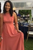 The color was perfect !! The neckline was perfect. And the fit was great once u tightened the strings. Ran a bit long. I should have probably bought a smaller size. Perfect for a wedding guest! Or you can even color coordinate and use for bridesmaids. Would recommend! - Theresa B.
