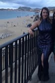 This is my favorite dress ever. Strangers were approaching me to compliment the dress. It is quite stretchy but still a thick enough material. Definitely order a size down. I am normally a size LG, which I ordered, but I could have fit VERY comfortably into a medium. Unfortunately I don't know if I can wear it again because it is too big on me. - Amanda M.