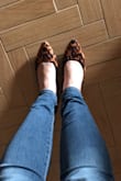Super cute and super comfortable. I usually wear a 9 and bought a 9. They're slightly big but I wear socks with my flats anyway. Didn't need to break them in, either. Just slipped them on and went! Also bought them in grey and would buy them in other colors. - Alysia P.