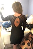 I love this dress. I am very excited to wear it to the Christmas party that I bought it for. I am happy that I chose XS over S (which I normally would have, but have been finding that lulus dresses run a little bit big). I am short (5'1"), so I do not find the dress to be too short at all. It comes right above the knees on me. It was slightly awkward to put on and take off due to no zipper, but nothing that would stop me from buying this. I could wear it without a bra, but I would wear with an adhesive bra just for a little extra support. I love it! - Ann S.
