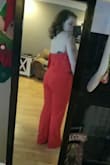 After reading MULTIPLE reviews because the medium sold out =- I decided to order the small...fingers crossed (am I right?). My order came in today annnndddd it fits! I definitely need some spanx (cuz ya girl has lost 90lbs and has excess skin) and a hem (#shortgirlprobs). Also, I couldn't zip it up all the way by myself in the 2nd pic but I did take it off and zip it up and was able to pull it up without un-zipping it. - Heather L.