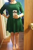 I loved this dress! I'm 5'3, 145-ish, and ordered a medium. It was perfect!! I wore it to my office Christmas party and got so many compliments! I'm probably wearing it to my cousin's wedding at the end of the month too. Seems very easy to dress up or down so I'm looking forward to lots more occasions to wear it! - Lauren D.