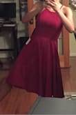 Bust: 28D Hip: 31"
Perhaps I should've managed my expectations, but the dress was too long for me, unattractively going past my knees. I'm used to getting alterations at the bodice but I wasn't planning to get anything done to this dress. I will probably give it to my 5'7 girlfriend and find another dress for my winter formal. - Lailah B.