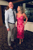 I love this dress! I wore it to a wedding in August and again in November! It's such the perfect pink dress that it can be worn during any season! I ordered a small and a medium because I was unsure of how it would fit since most smalls don't fit my busy. The small fit perfectly in the waist but it didn't fit around my chest, so I wore the medium and returned the small. The medium fit better around my chest but was slightly bigger in the waist then I'd like but it was very comfortable and honestly fit perfectly! - Christine H.