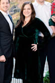 I bought this for a Christmas photo shoot and it was just perfect! Very flattering (I'm 4 months postpartum and loved the stretch in the dress)! The v front was a little low for family pictures, but it was easy to pin up. I'm looking forward to wearing it to a holiday party this weekend! Looks very expensive and is so affordable! - Christina B.